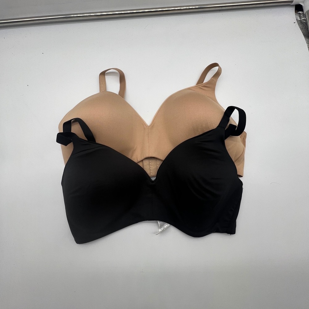 Calvin Klein 2 Pack Wireless Lightly Lined Bras Black Beige Size Large S270